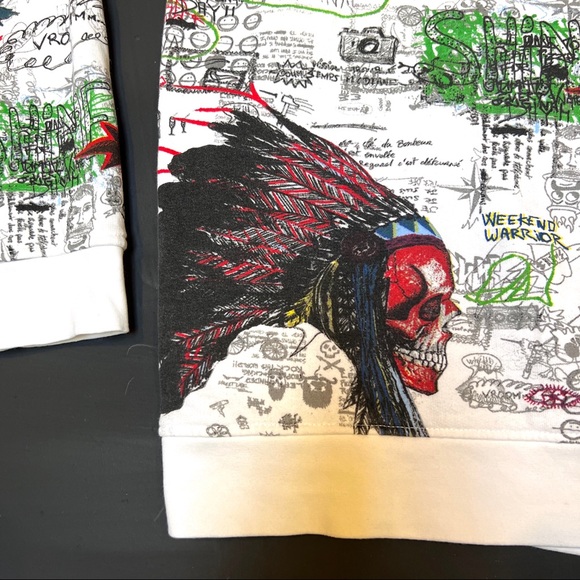 Shine Original Sweatshirt. Sz L cotton white with Multicolor graphics - Picture 3 of 10